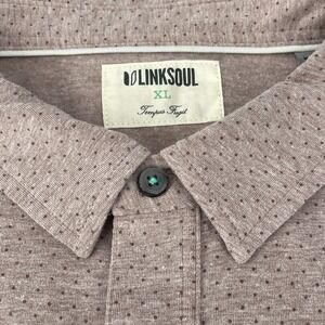 Linksoul Polo Shirt Men's XL Dusty Rose Speckled Golf Organic Cotton